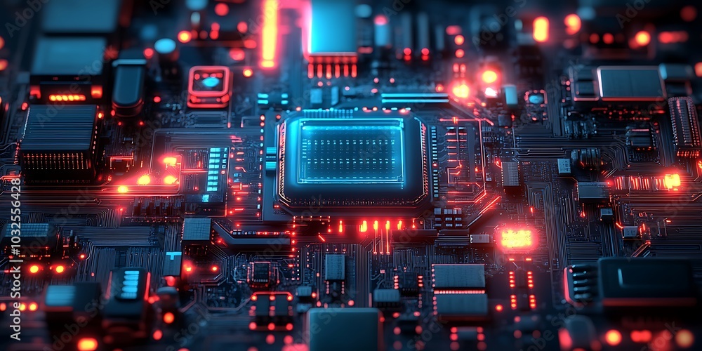 Technology microchip background Technology microchip background