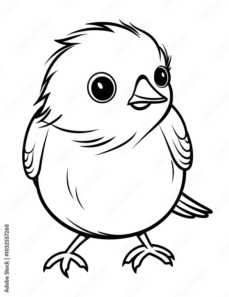 Fototapeta premium Beautiful Canary Coloring Page, Yellow Bird Colouring Design for Your Corporate Books and Business Graphic Resource or Creative Project, Ai Generative