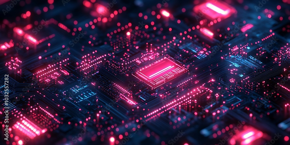 Obraz premium Technology microchip background