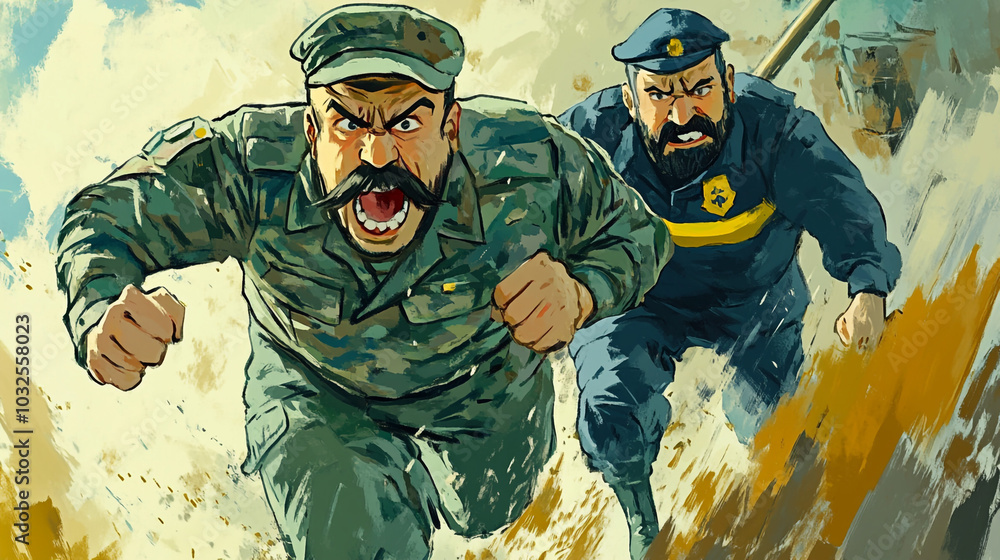 Brave Soldiers in Action Military Combat Illustration Wartime Artwork Brave Soldiers in Action Military Combat Illustration Wartime Artwork