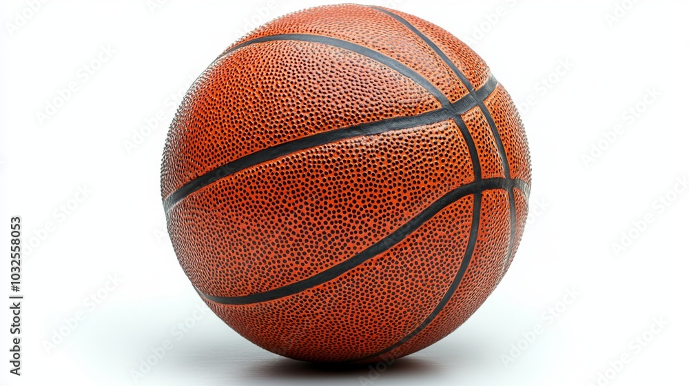 Fototapeta premium Classic Orange Basketball on White Background