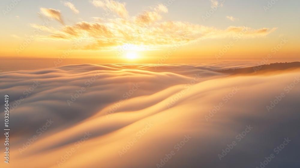 Obraz premium Sunset over cloud seas