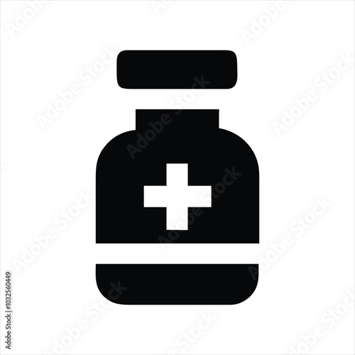 Cute medical icons in flat design symbols illustration Clipart Eps