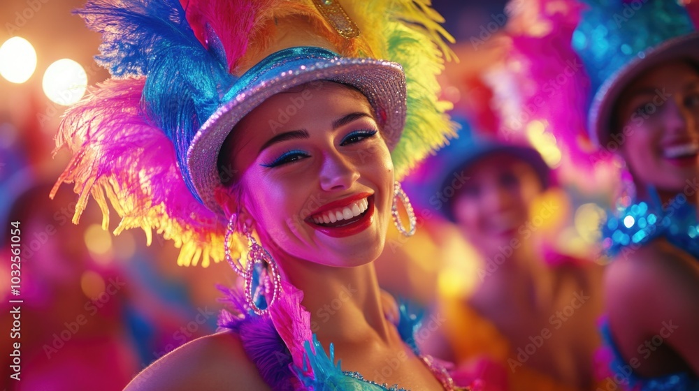 Vivid Carnival Dancer in Colorful Costume Vivid Carnival Dancer in Colorful Costume