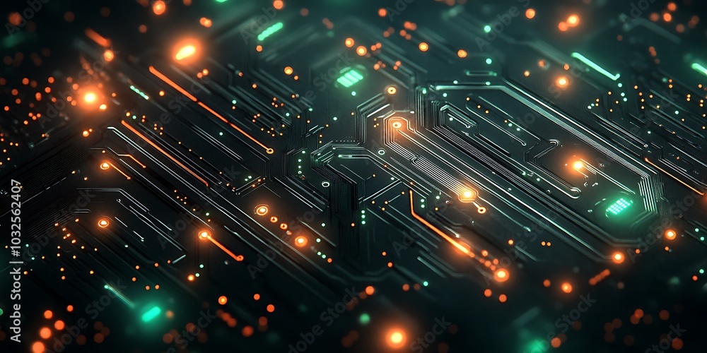 Fototapeta premium AI artificial intelligence technology microchip background