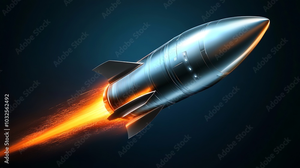 Futuristic Spaceship Launching into Space. Futuristic Spaceship Launching into Space.