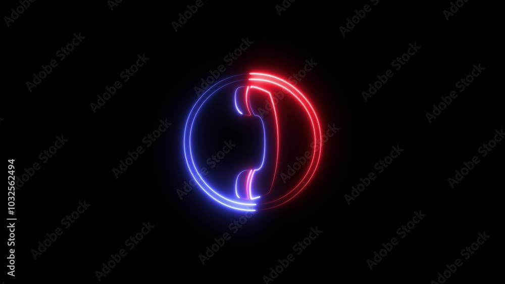 calling icon animation on black background. calling icon animation on black background.