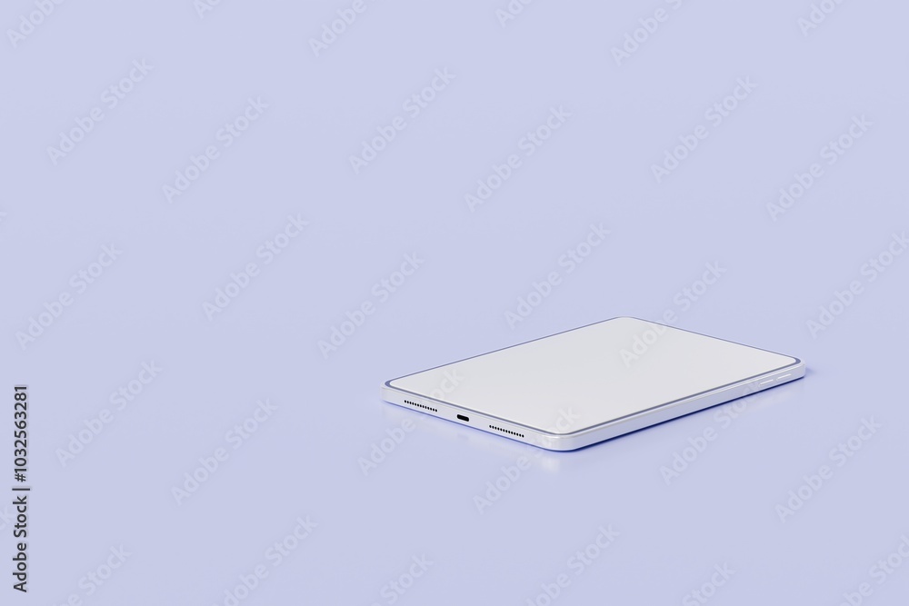 3d Realistic tablet with blank white screen for mockup icon. Minimal tablet computer empty screen icon isolated on purple background. Computer electronics technology used everyday concept. 3d render. 3d Realistic tablet with blank white screen for mockup icon. Minimal tablet computer empty screen icon isolated on purple background. Computer electronics technology used everyday concept. 3d render.