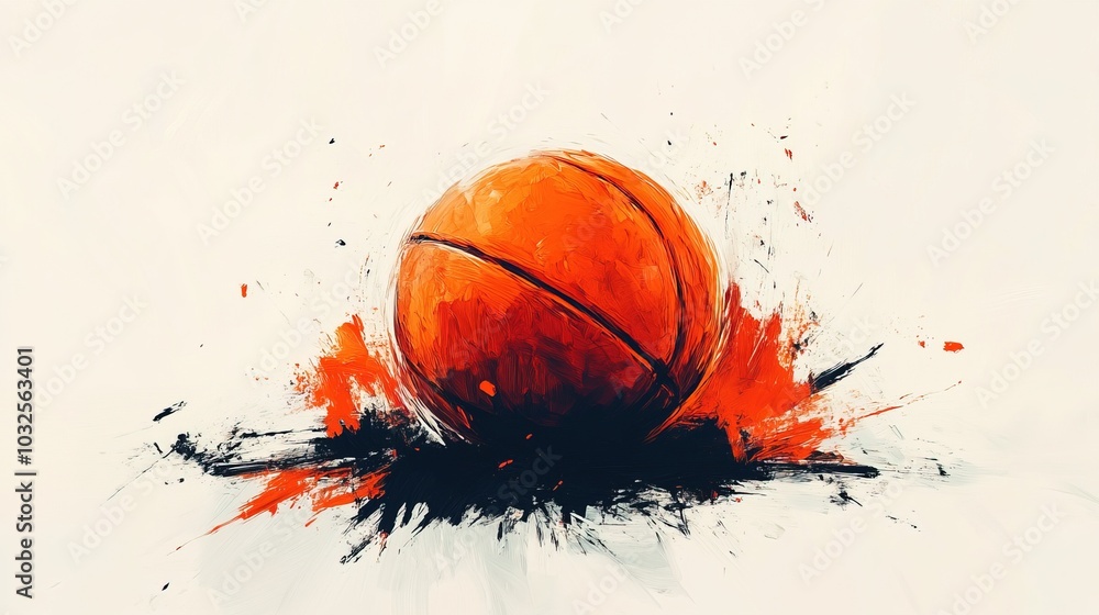 Basktball ball graphic image illustration, brushstroke Basktball ball graphic image illustration, brushstroke