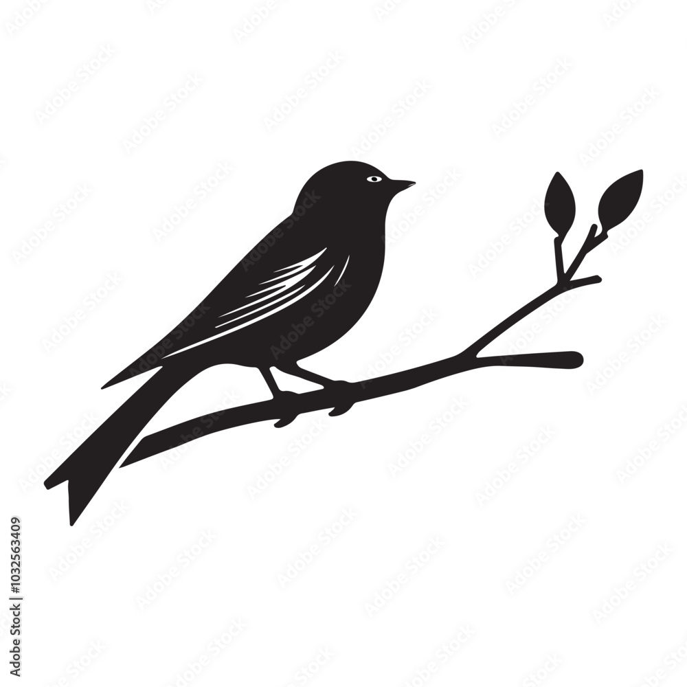 Black Bird Silhouette Vector Nest Logo Black Bird Silhouette Vector Nest Logo
