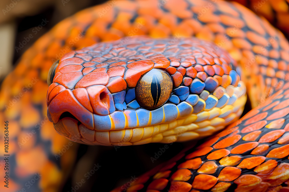 3D snake image featuring a modern 3D snake image featuring a modern