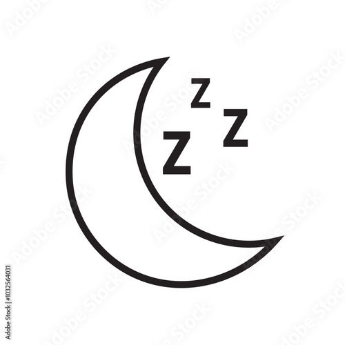 Wallpaper Mural Sleep time night mode simple icon set, nighttime bedtime black white pictogram shape silhouette, do not disturb silence status moon crescent with clock symbol glyph image . eps10 Torontodigital.ca