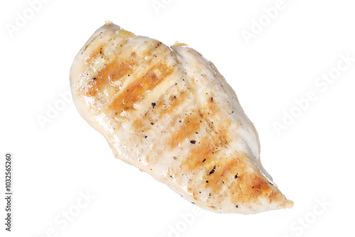 Delicious grilled chicken breast isolated on white