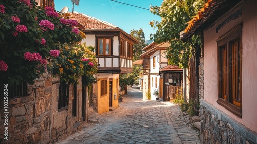 Traditional architecture in a quaint village, capturing the charm of rural life