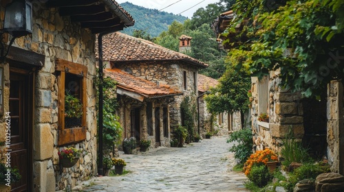 Traditional architecture in a quaint village, capturing the charm of rural life