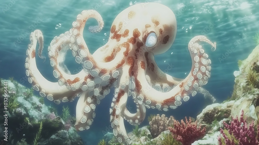 Octopus in the Ocean Depths. Octopus in the Ocean Depths.