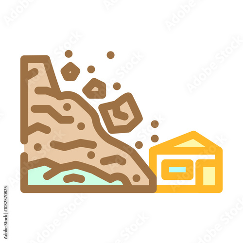 landslide natural phenomena color icon vector. landslide natural phenomena sign. isolated symbol illustration