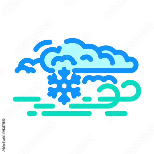 blizzard natural phenomena color icon vector. blizzard natural phenomena sign. isolated symbol illustration