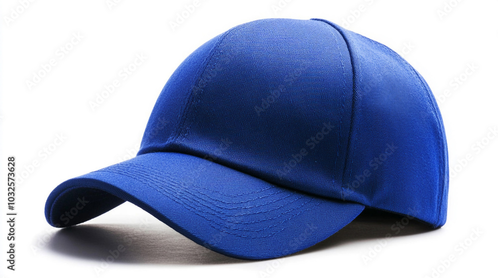 Fototapeta premium Plain Blue Baseball Cap Mockup Blank Hat Design Template