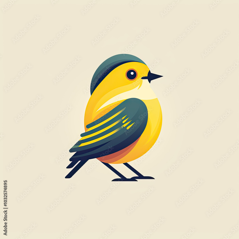 Beautiful Canary Bird Logo, Yellow Bird Design for Your Corporate and Business Graphic Resource or Creative Project, Ai Generative Beautiful Canary Bird Logo, Yellow Bird Design for Your Corporate and Business Graphic Resource or Creative Project, Ai Generative