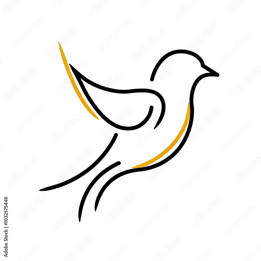 Beautiful Canary Bird Logo, Yellow Bird Design for Your Corporate and Business Graphic Resource or Creative Project, Ai Generative