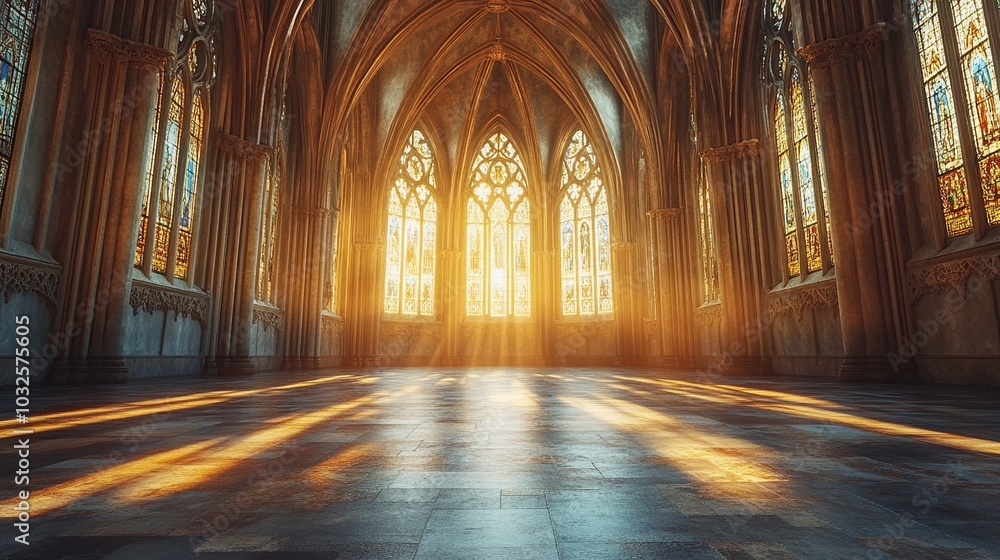 Sunbeams in a Gothic Cathedral Sunbeams in a Gothic Cathedral