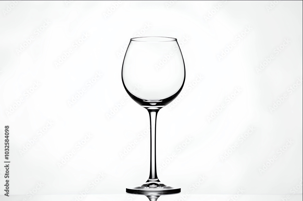 Elegant Empty Wine Glass on White Background Elegant Empty Wine Glass on White Background
