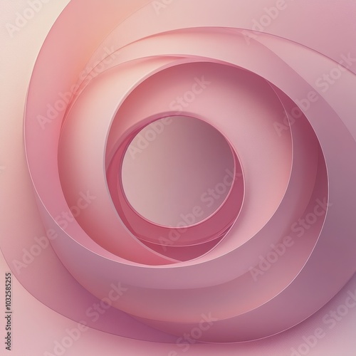 Layered pink circular shapes create a minimalistic design on a soft pink back...