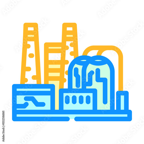 refinery oil industry color icon vector. refinery oil industry sign. isolated symbol illustration