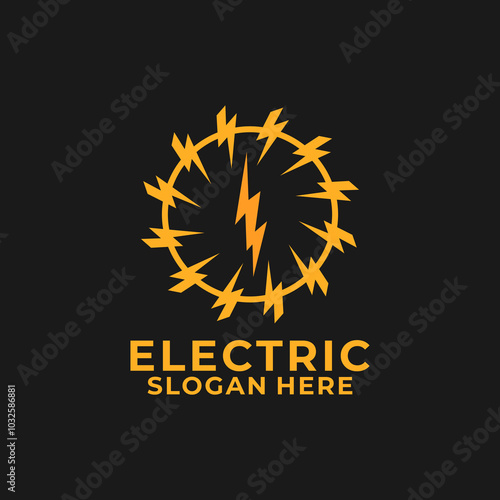 Electric Logo Bolt Energy Company, Thunder Electric Lightning Bolt Logo