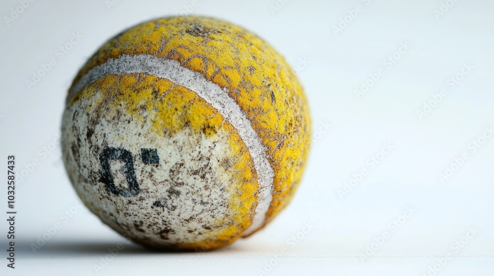 Close-up of a Worn Out Yellow Tennis Ball Close-up of a Worn Out Yellow Tennis Ball