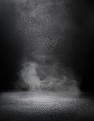 Gray studio background grunge foggy texture with dark edges and light center black and white vertical backdrop
