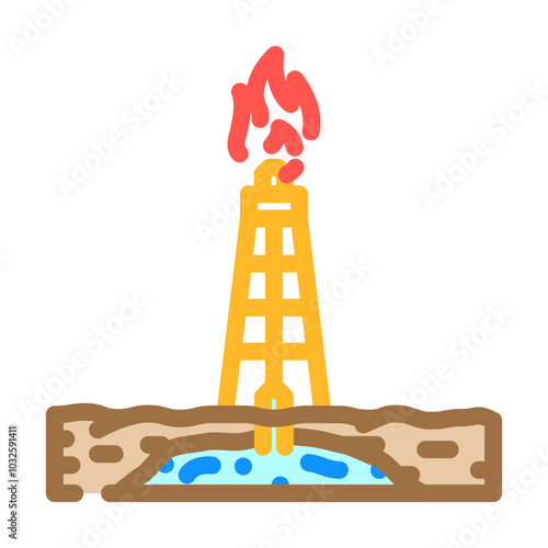 natural gas oil industry color icon vector. natural gas oil industry sign. isolated symbol illustration