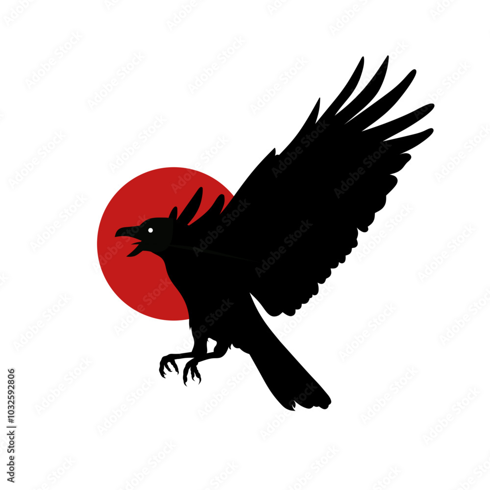 Obraz premium Crow fly silhouette 