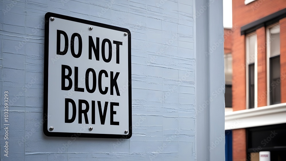 A white sign indicates that it is private property. Do not park in the way of the entrance or door of the house. With the message A white sign indicates that it is private property. Do not park in the way of the entrance or door of the house. With the message