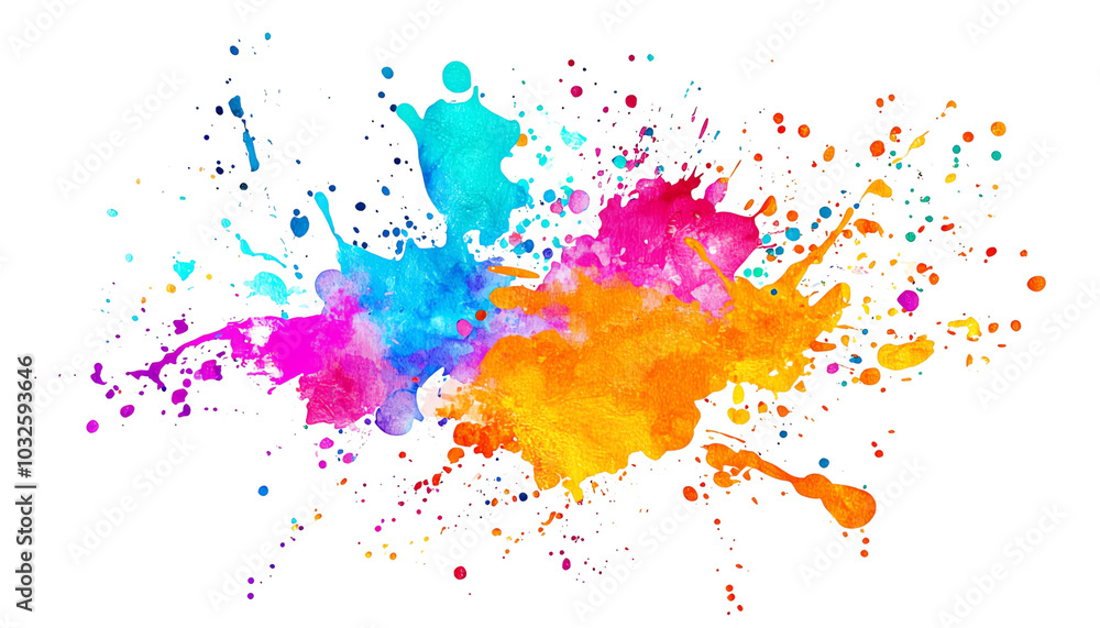 Fototapeta premium Vibrant splash of colorful paint showcasing creativity and artistic expression against a black background.