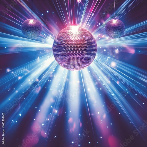 Colorful disco lights creating a vibrant atmosphere in a dimly lit dance club...