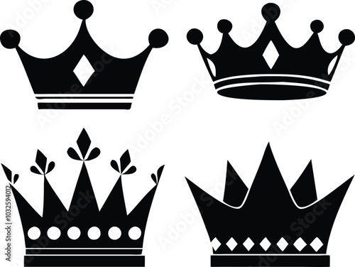 Diverse Crown Shapes Vector Pack