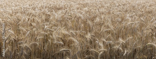 Field with wheat at Rugen. East Germany. Mecklenburg Vorpommern. Panorama. photo