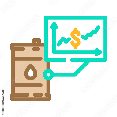 oil price industry color icon vector. oil price industry sign. isolated symbol illustration