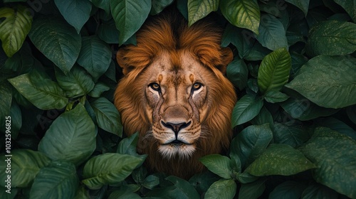 lion in the middle surrounded with green leaves, Eco cleaning