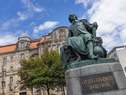 Statue of Otto Guericke, Saxoinia Anhalt, Germany photo