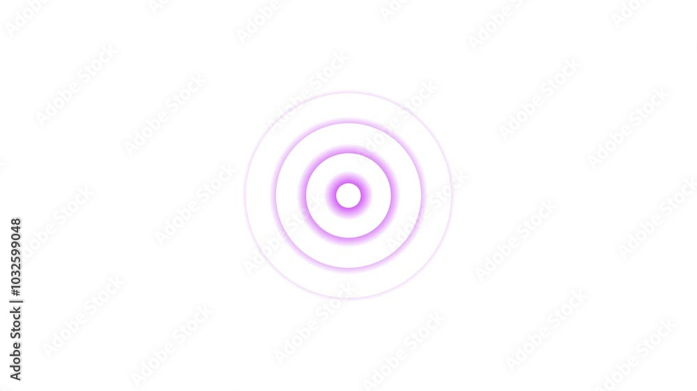 Radio wave, animated of purple circular electric wave looping on white background. Radio wave, animated of purple circular electric wave looping on white background.