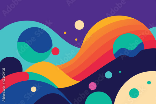 Flat Colorful Dynamic Shapes Abstract vector Background