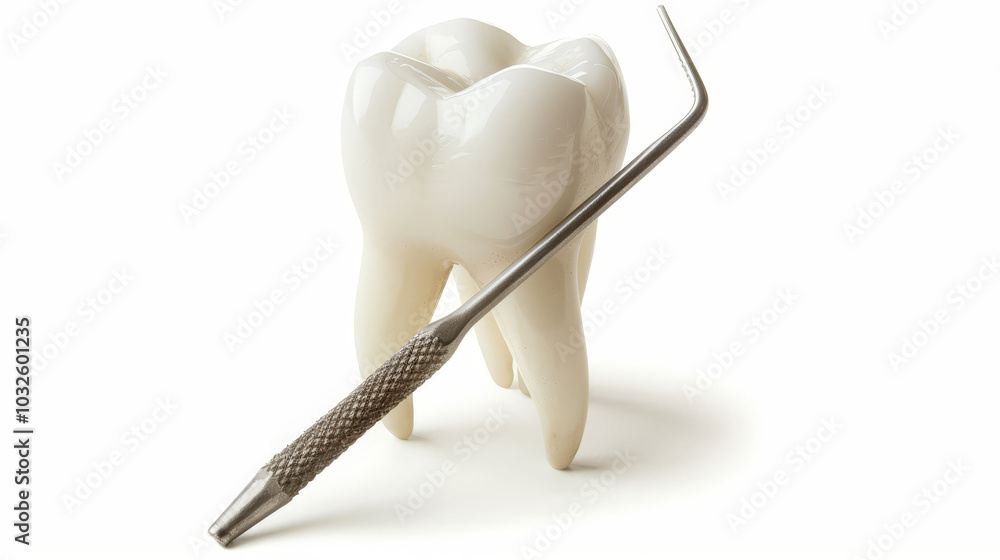 tooth and tools on white tooth and tools on white