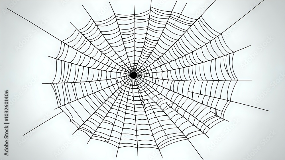 Black and white image of a spider web with a hole in the center. Black and white image of a spider web with a hole in the center.