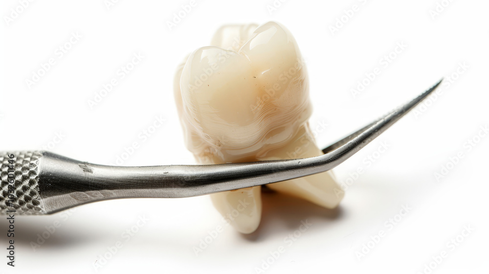 tooth and tools on white tooth and tools on white