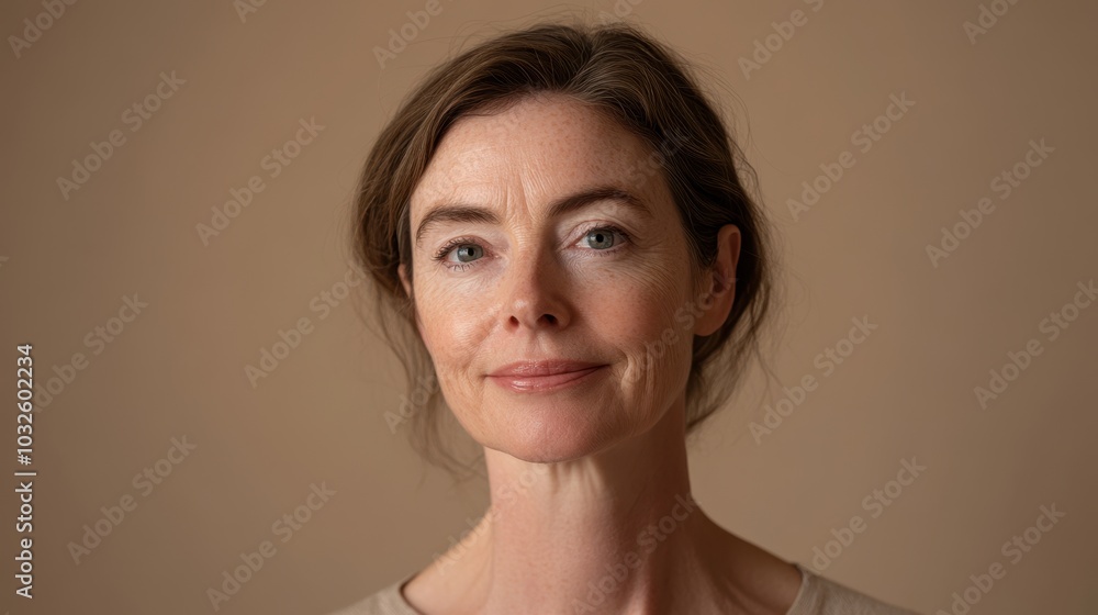 Serene Mature Woman with Gentle Smile Portrait Serene Mature Woman with Gentle Smile Portrait