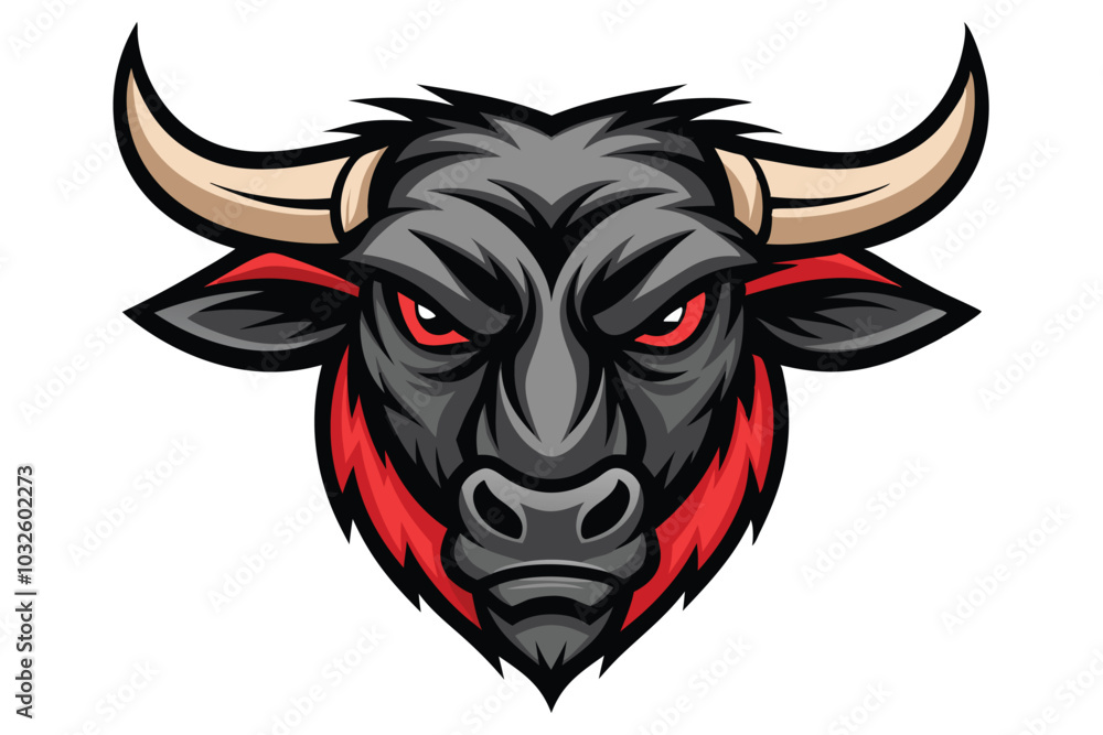 Fierce Bull Head Mascot Logo Vector Illustration for Branding Fierce Bull Head Mascot Logo Vector Illustration for Branding