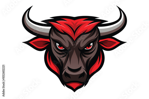 Bold and Powerful Bull Head Logo Mascot Vector Design